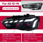 Car Lights for Audi A5 LED Headlight Projector Lens 20 08-20 16 Animation DRL Dynamic Signal Reverese Automotive Accessories - Image 6