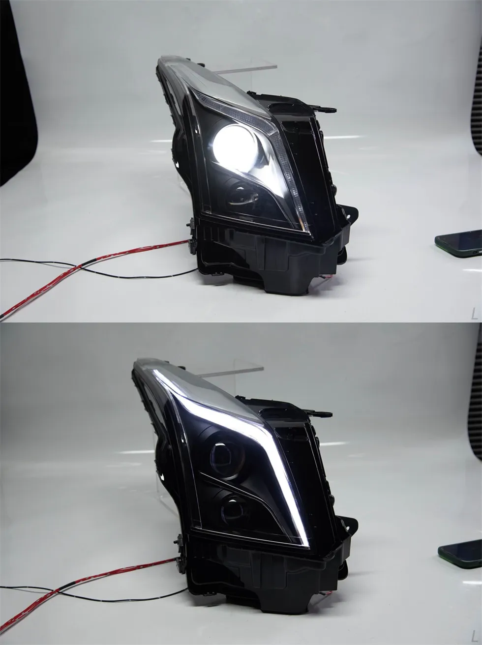 Headlight For Cadillac ATS 2014-20 17 LED Streamer Steering Day Running Turning Signal Head Lamps Assembly