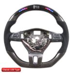 LED Steering Wheels Fit For VW CC Carbon Fiber Perforated Leather Customized Sport Racing Wheel - Image 2