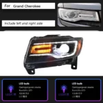 car light parts for Grand Cherokee LED Headlight 2011-20 16 Compass DRL Turn Signal High Beam Angel Eye headlights - Image 6