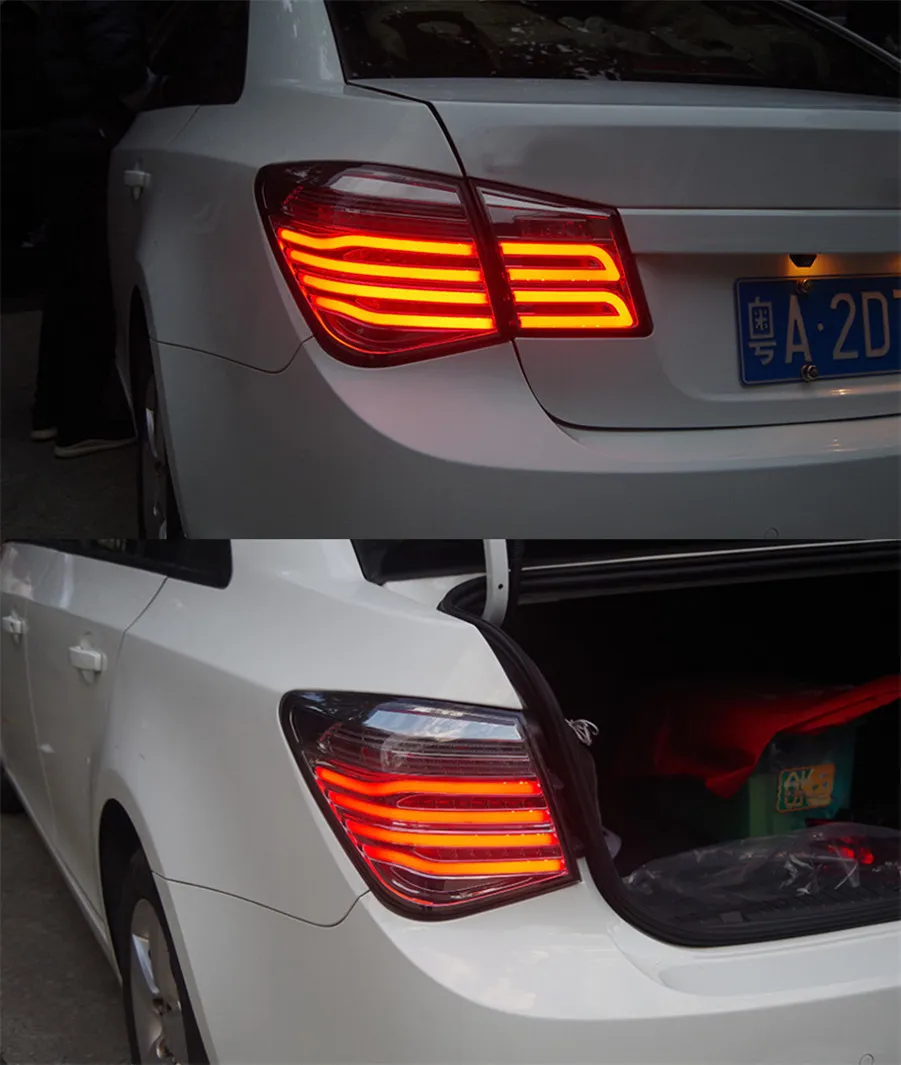 Car Tuning Taillights Assembly For Cruze Sedan 2009-2014 LED Style Brake Reversing Lights Fog Turn Signal Rear Lamp