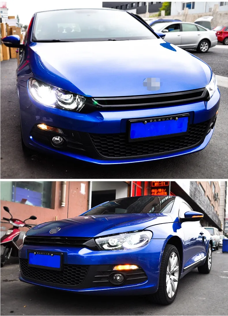 Front Headlight For VW Scirocco 20 08-20 18 Upgrade LED Far and Near Lights LED Running Headlamp Streamer Turn Signal