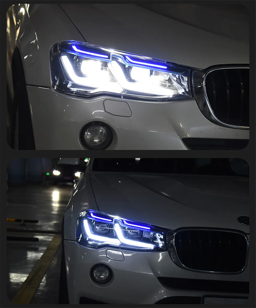 Auto Headlight Assembly for BMW X3 F25 Headlights 20 10-20 17 X4 F26 DRL Daytime Signal Auto Headlights