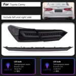 LED Through Taillight for Toyota Camry 20 18-20 22 Rear Parking Brake Signal Reflector Taillight Streamer Car Accessory - Image 7