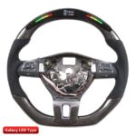LED Steering Wheels Fit For VW CC Carbon Fiber Perforated Leather Customized Sport Racing Wheel - Image 3