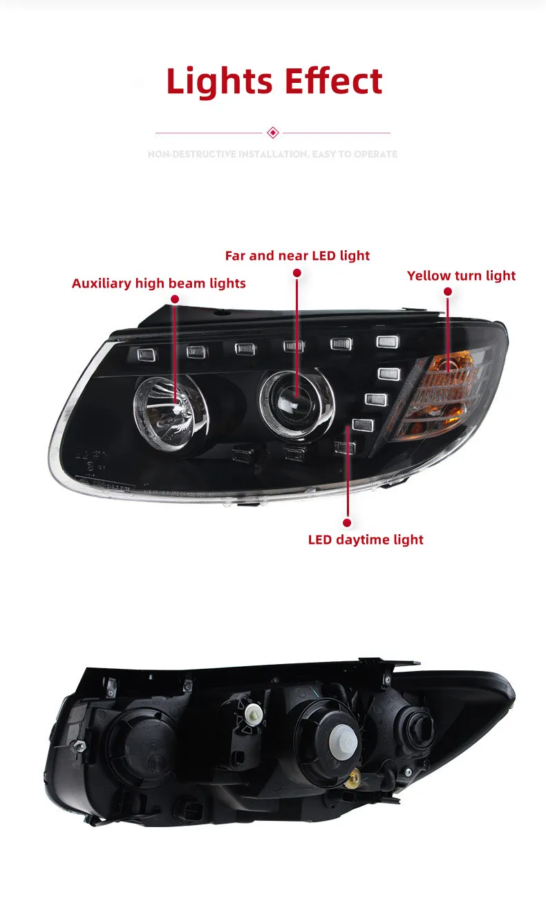 Car Styling Headlight For Hyundai Santafe 2006-2012 Headlights DRL Hid Head Lamp Dynamic Signal Bi Xenon Accessories