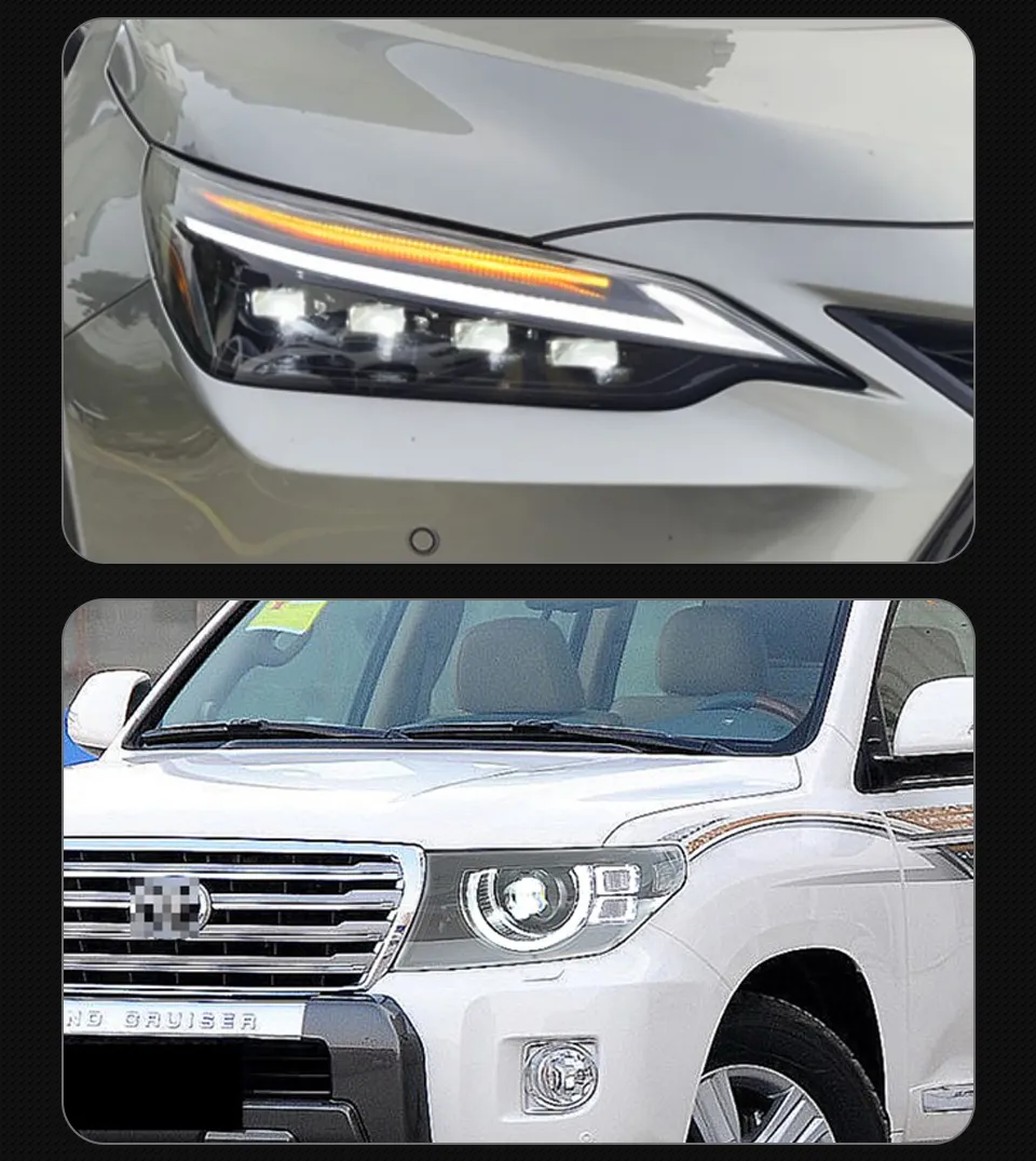 Car Headlight for Toyota Land Cruiser 2007-20 15 LC200 Headlight Assembly Light Turn Signal LED Car Head Lamp