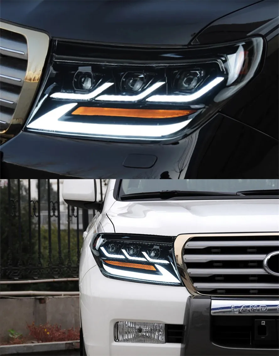 Auto Car Head Light Parts For Toyota Land Cruiser 20 08-20 15 LED Headlight Replacement DRL Headlights
