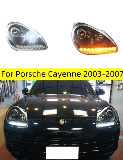 Blue Headlight Bulbs For Porsche Cayenne 2003-2007 All LED Headlights Low And High Beam Daytime Running Lights