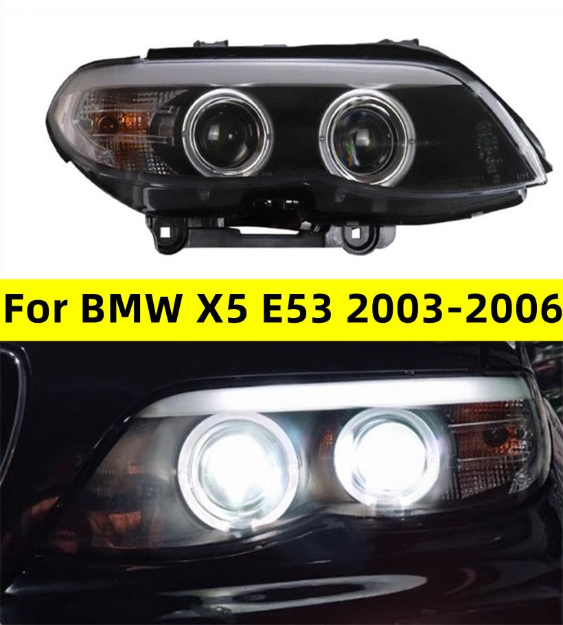 aad7df9d-b02c-4956-8a5a-d8bbd6d3cb92 Headlight All LED for BMW X5 E53 2003-2006 Angel Eye LED Lens Daytime Running Light Turn Signal Light - Image 1