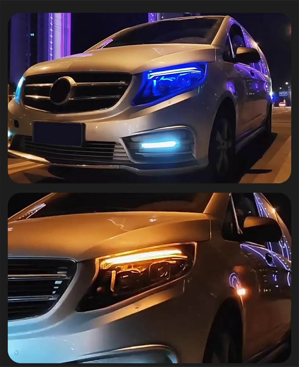 For Benz Vito Headlight 20 16-2023 W447 Headlights Plug and Play with LED DRL Dynamic Turning Front LED Head Lights