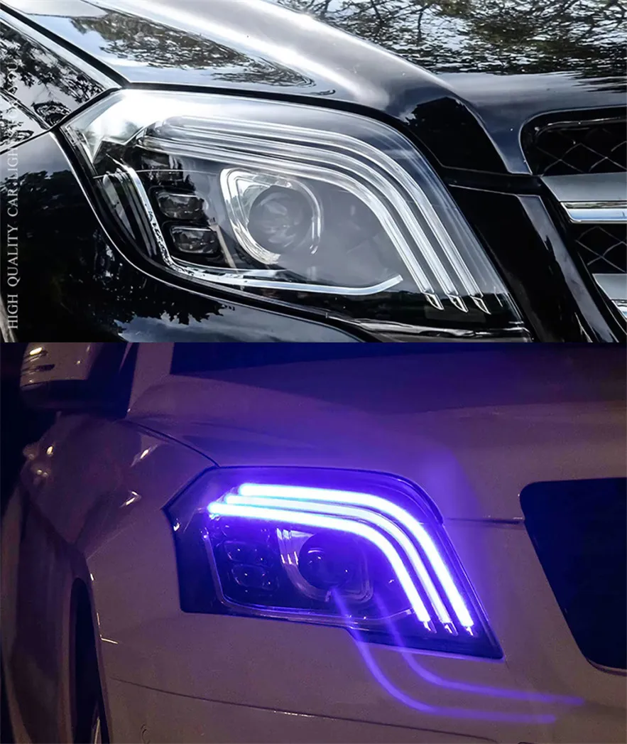 Car Lights For GLK 20 08-20 15 X204 LED Headlights Modification Upgrade S Class Style DRL Dynamic Turn Signal Lamp Assembly