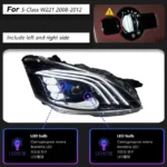 Headlight LED for Benz W221 Headlights 2006-2009 S300 S400 Maybach Style DRL Running Light Dynamic Turn Signal Light - Image 7
