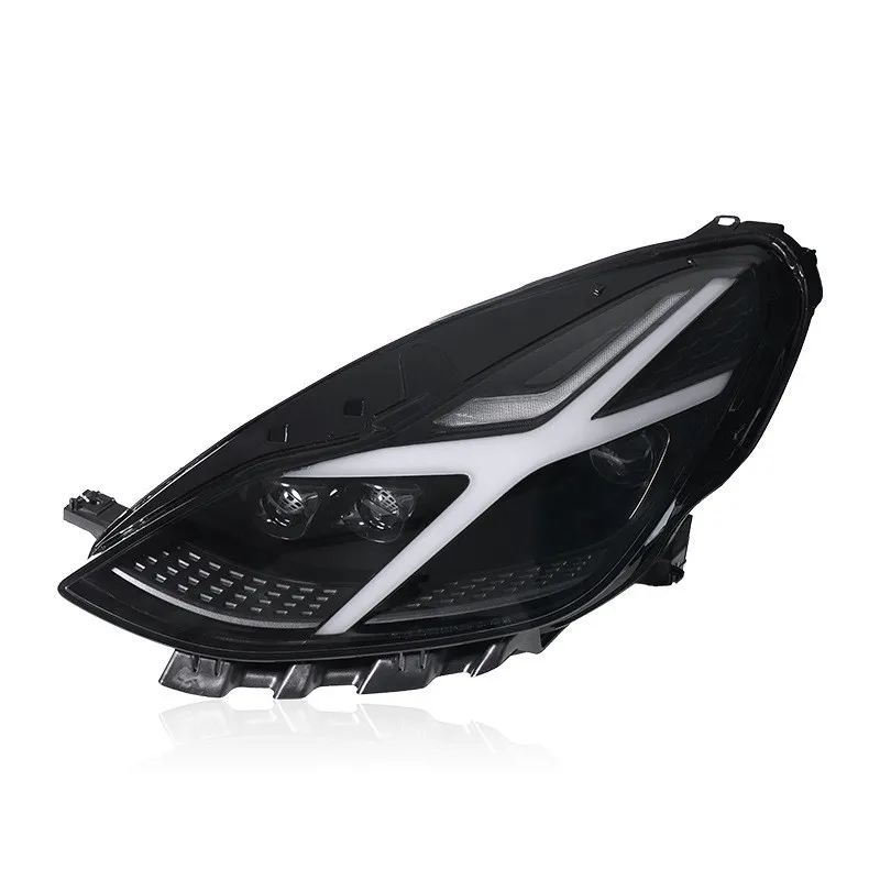 Headlight Assembly For Tesla Model Y 2020-20 24 Modified Police Style Scanning LED Daytime Running Light Lens