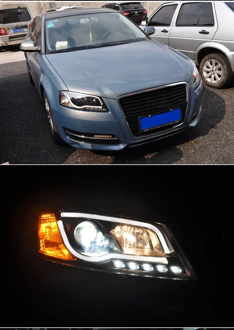Car Front Light for AUDI A3 2008-2012 S3 LED Auto Headlight Assembly Upgrade Angel Eye Daytime Lights Dynamic Signal Lamp