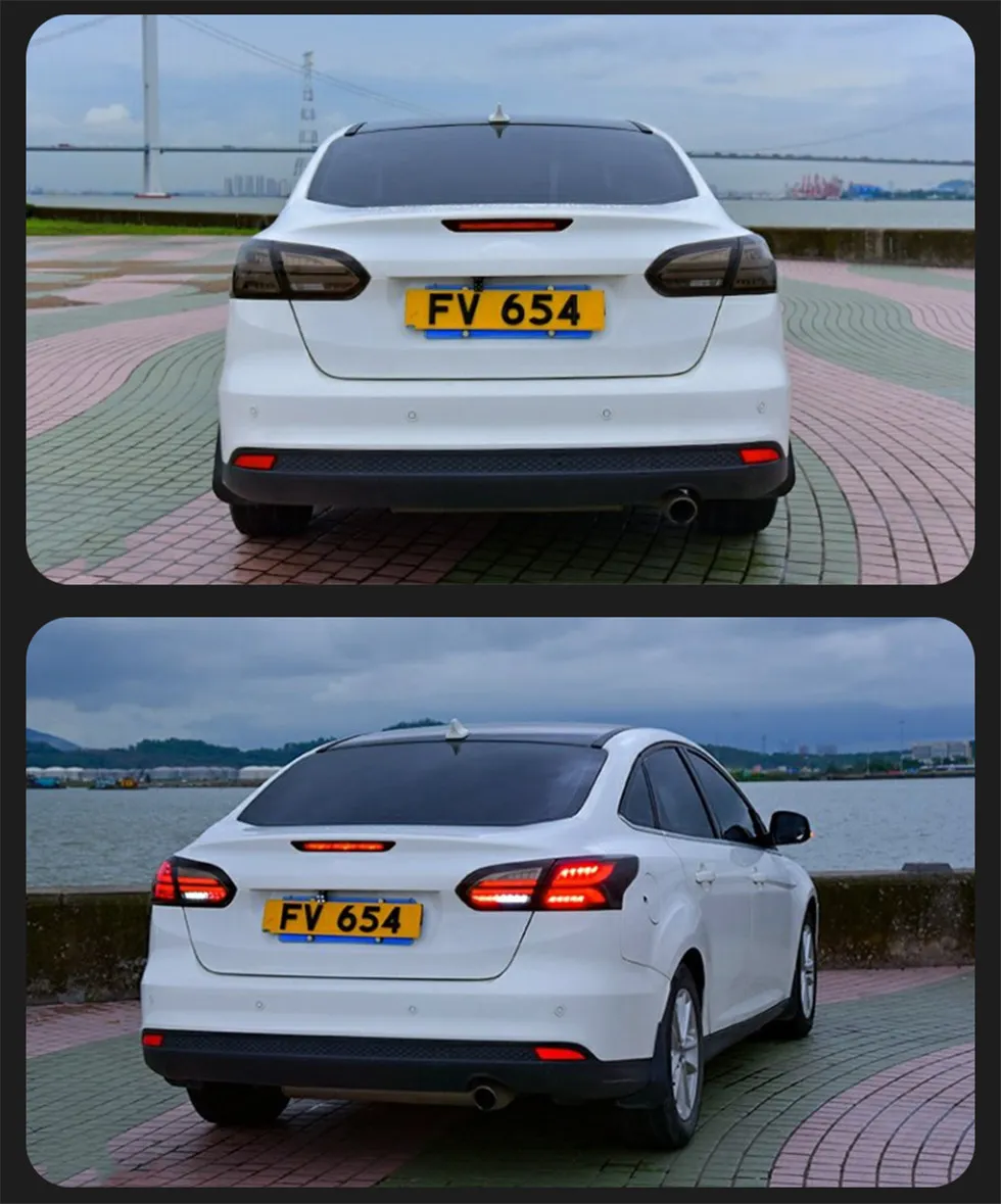 Car Styling Taillights For Ford Focus Sedan 2015-20 18 LED Rear Lights Dynamic Signal Light Reversing Daily Running Fog Taillight
