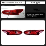 Car Styling Taillights For Ford Focus Sedan 2015-20 18 LED Rear Lights Dynamic Signal Light Reversing Daily Running Fog Taillight - Image 6