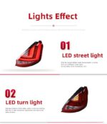 Auto Tail Lights For Ford Fiesta 2009-20 15 LED Street Lights Reversing Highlight Brake Taillight LED Turn Signal Lamp - Image 3