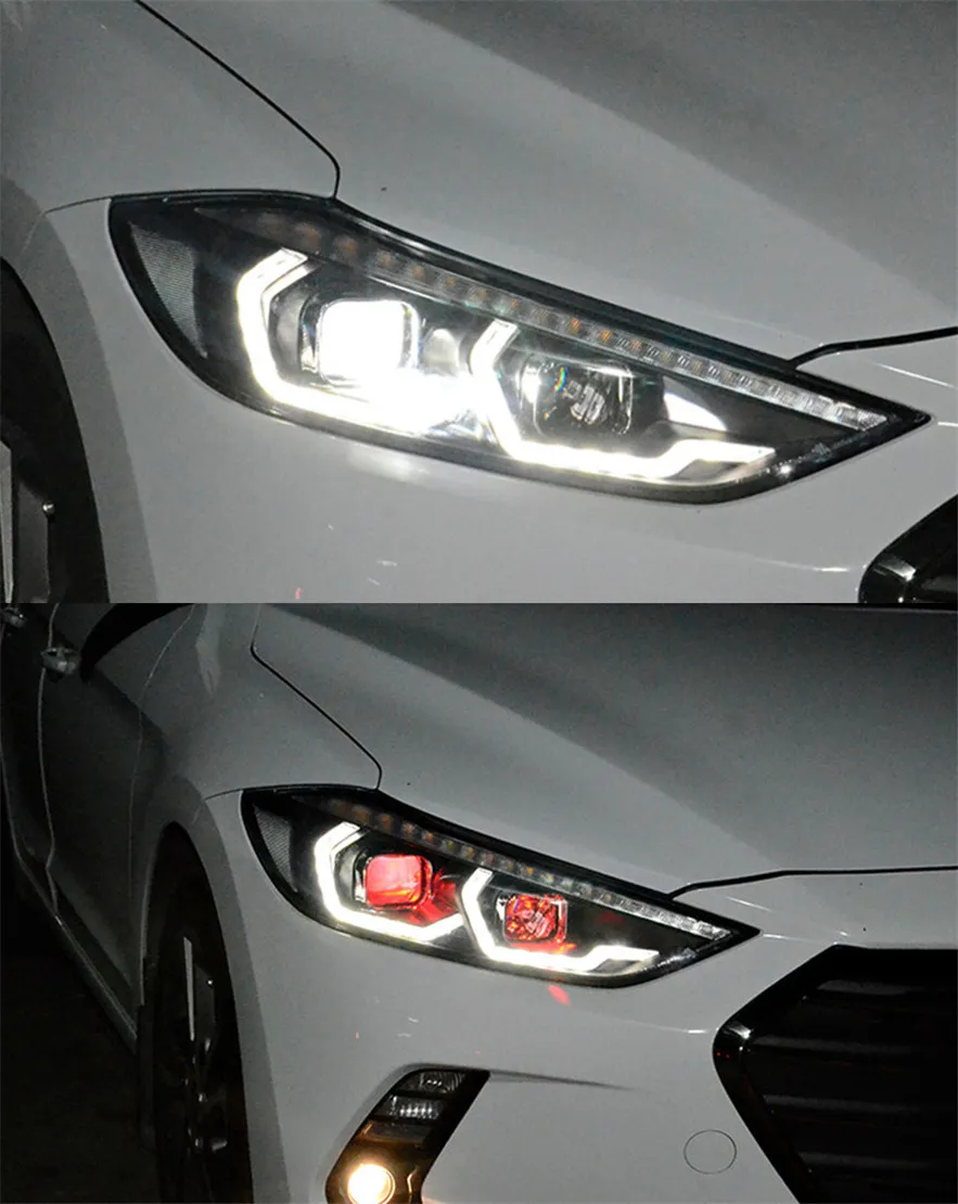 Car LED Headlight Assembly For Elantra Front Headlights Replacement 20 16-20 20 BMW Type DRL Daytime Light