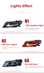 Headlight Assembly For Honda Crosstour 2012-2014 LED Daytime Lights Dual Lens Demon Eye Headlights - Image 5