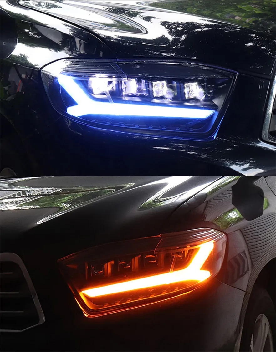 Car Head Lights Parts For Kluger highlander 2009-2011 Front Headlight Replacement DRL Daytime light Projector Facelift