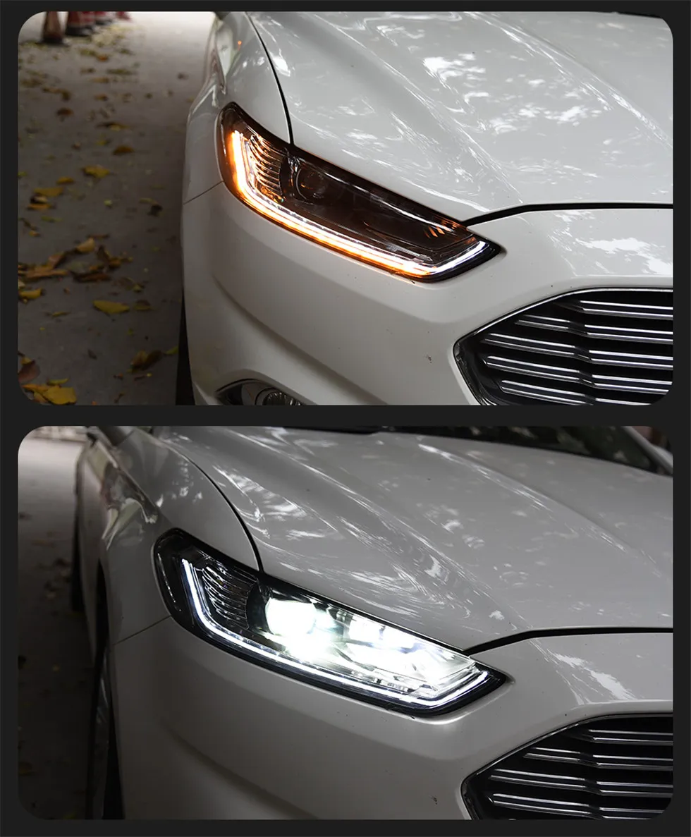 Car Goods For Ford Fusion Mondeo 20 13-20 16 Head lamp LED Headlight LED Dual Projector Headlights Replacement