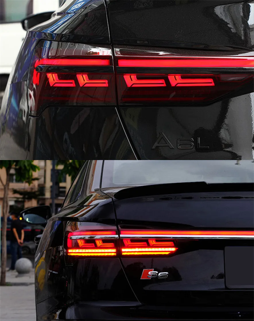 Taillights For A6 C8 20 19-20 22 Upgrade A8 Style Through Streamer Tail Lamp Brake LED Turn Signal Rear Taillight