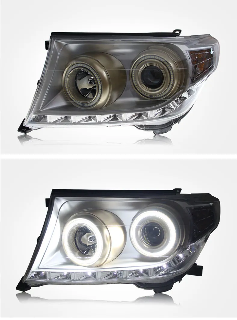 Car Light for Toyota 2007-20 15 Headlamp Assembly Land Cruiser Modified LED Daily Running Light Flow Turn Signal