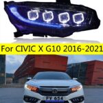 Car Headlights Assembly for Honda CIVIC X G10 20 16-2021 Blue DRL Headlight LED High Low Beam Fog Front Lamp