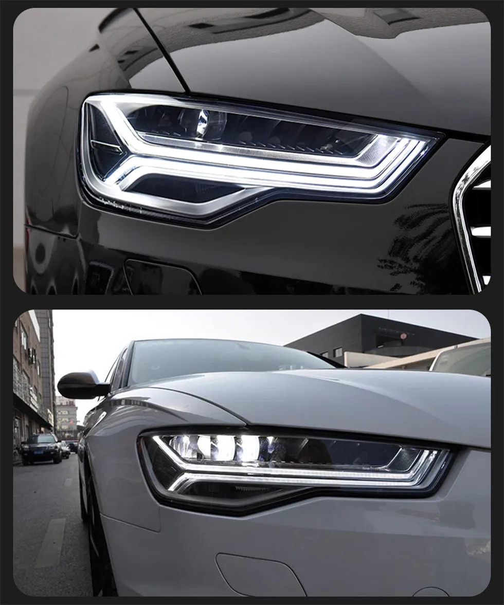 Modified LED Headlight For A6 C7 Headlights 2012-20 18 C7Pa Matrix Style LED Daytime Lights Dynamic Turn Signal
