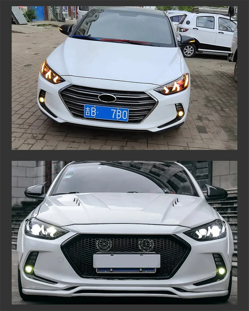 Car Styling Head Lamp for Hyundai Elantra Headlights 20 16-20 20 New Elantra Headlight Brand Eagle Eye Running Lights