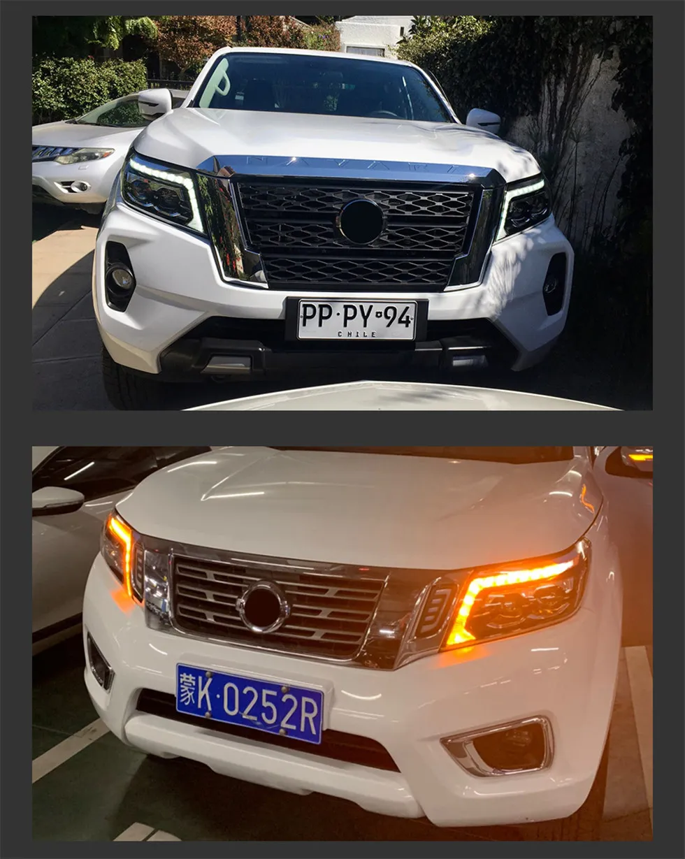 Auto Car Head Light Parts For Navara NP300 20 15-20 20 Modified LED Lamps Headlights DRL Turn Signal Running Lights