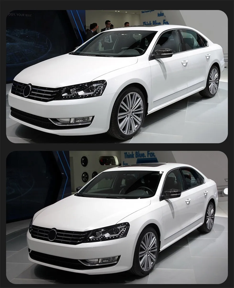 Car Lights Assembly For VW Passat B7 Headlights 2011-20 15 DRL Styling Angel Eye LED Daytime Lights Signal Lamp