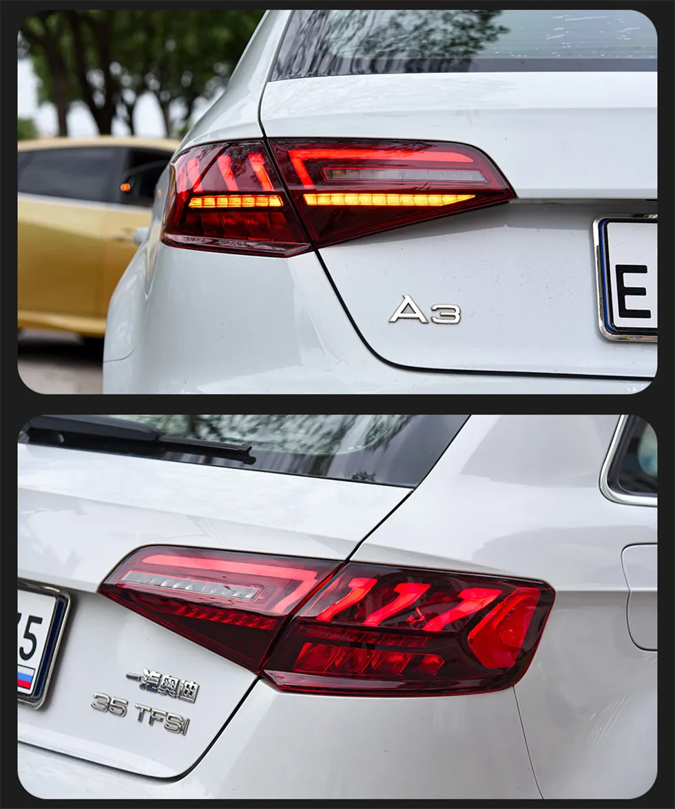 Car Tail Lights for Audi A3 LED Tail Light 2013-20 19 S3 Sportback Rear Lamp LED Turn Signal Taillight Reverse