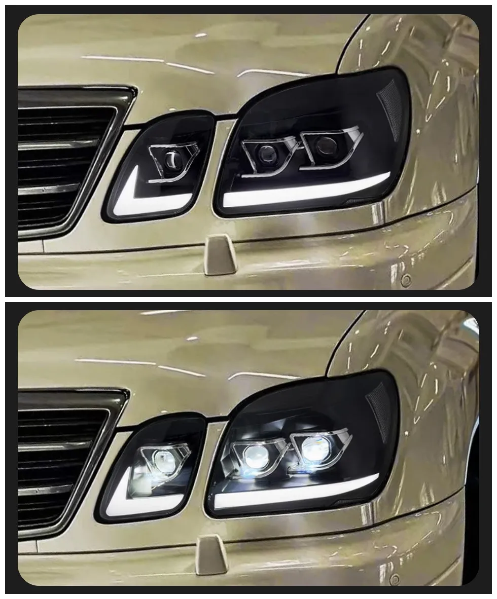 For Lexus LX LX470 Headlights 1997-2007 Front Lights LED DRL Dynamic Turn Signal Headlamps Lens Auto Assembly