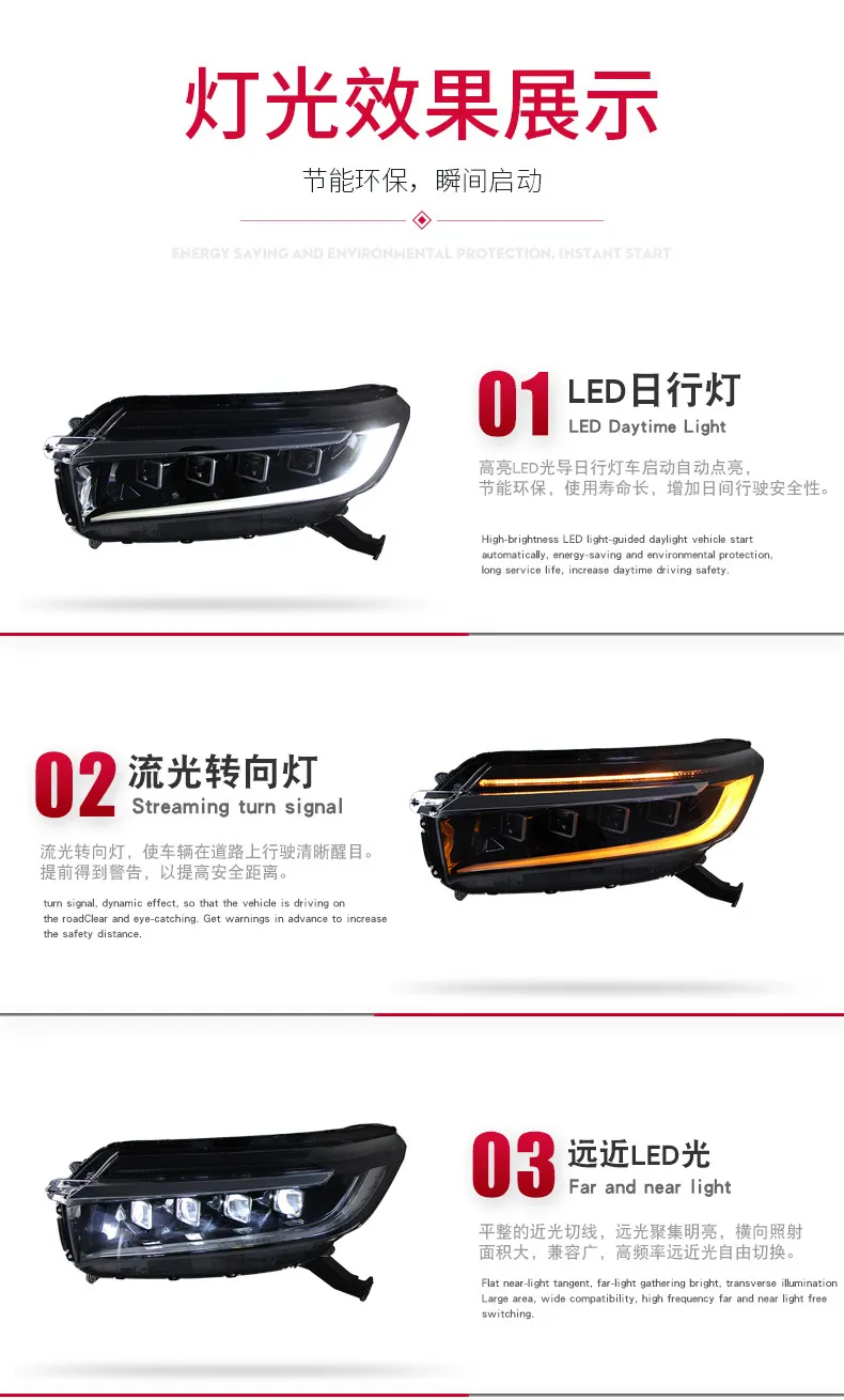 Auto Headlights For Honda AVANCIER 20 17-2023 LED Lens Head Lights High Beam Turn Signal Running Light