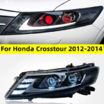 Headlight Assembly For Honda Crosstour 2012-2014 LED Daytime Lights Dual Lens Demon Eye Headlights