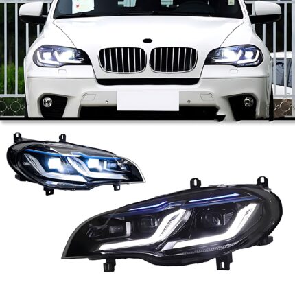 LED Headlights BMW X5 E70 Headlights 2009-2013 Dual L Blue Styling DRL Signal High Beam Head Lamp