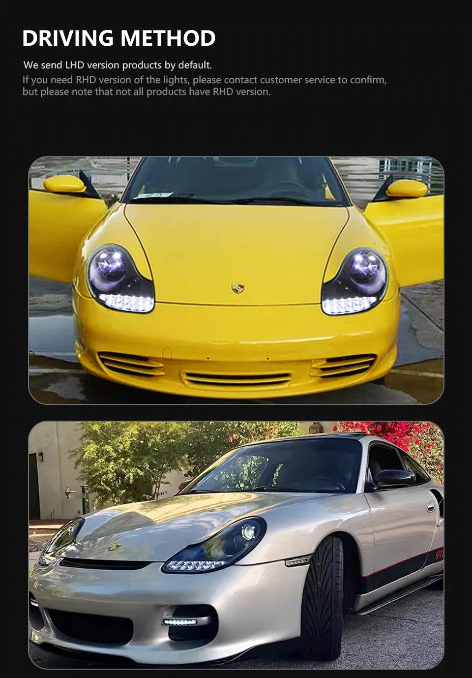 Full LED Head Lights For Porsche boxster 986 Headlights 1997-2002 Upgrade DRL Dynamic Signal Lamp Headlight Assembly