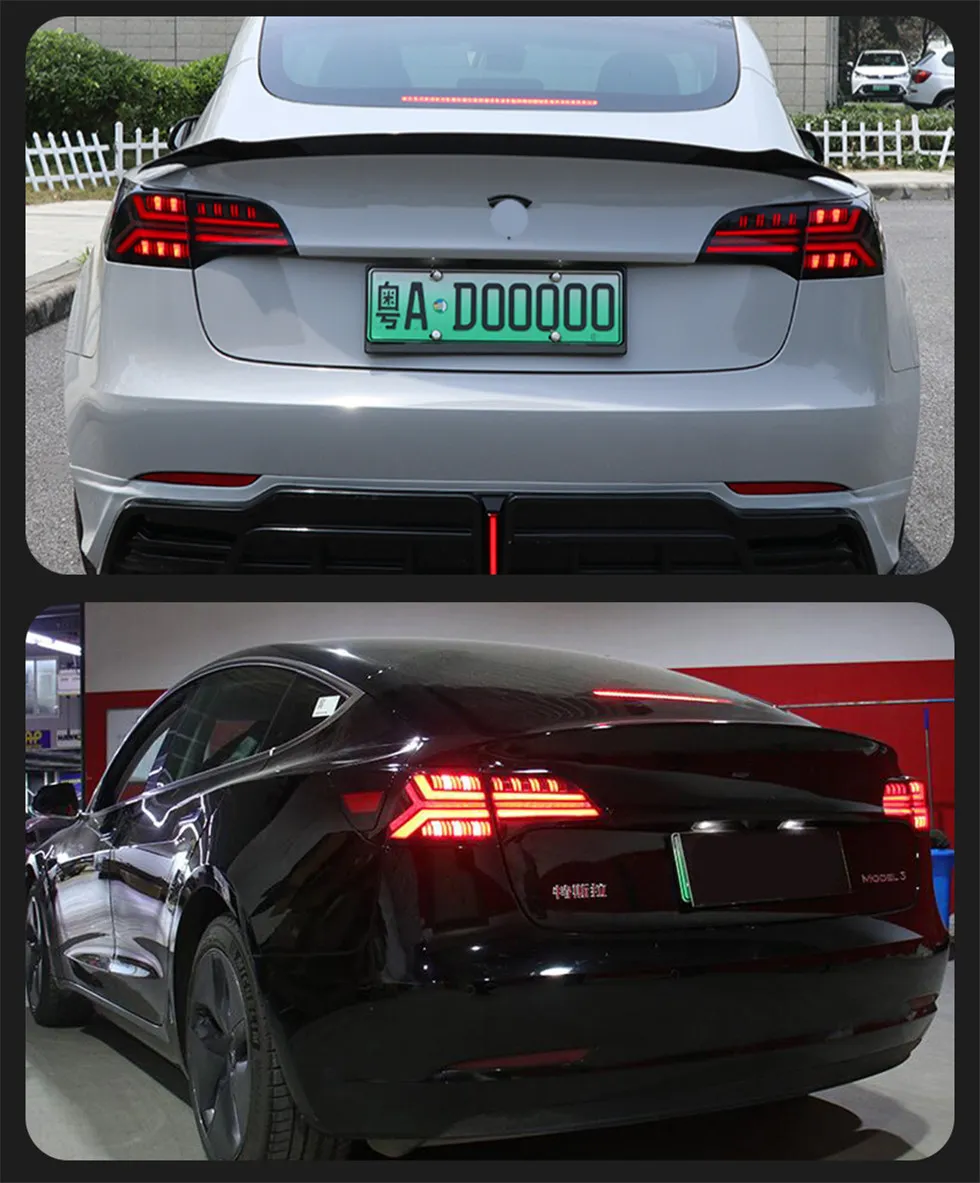 Taillight For Tesla Model Y Model3 Model 3 Tail Lights With Sequential Turn Signal Animation Brake Parking Lights