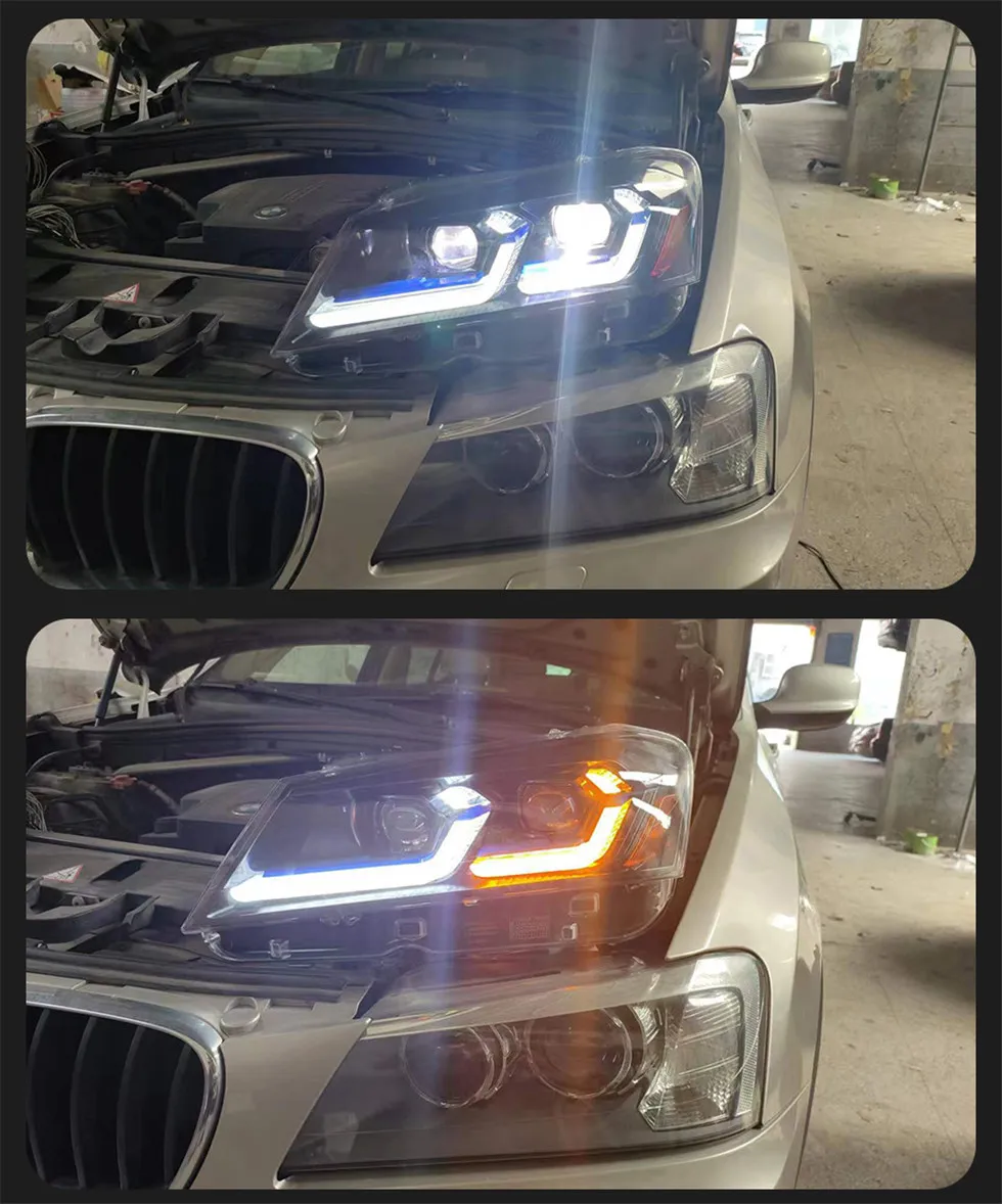 Auto Headlights Xenon For BMW X3 F25 LED Lens Headlight 2010-2013 Pre-LCI Head Lamp Front DRL Signal