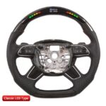 LED Racing Steering Wheel compatible for Audi A6 A8 Carbon Fiber Customized Driving Wheel - Image 2