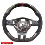 LED Steering Wheels Fit For VW CC Carbon Fiber Perforated Leather Customized Sport Racing Wheel - Image 5