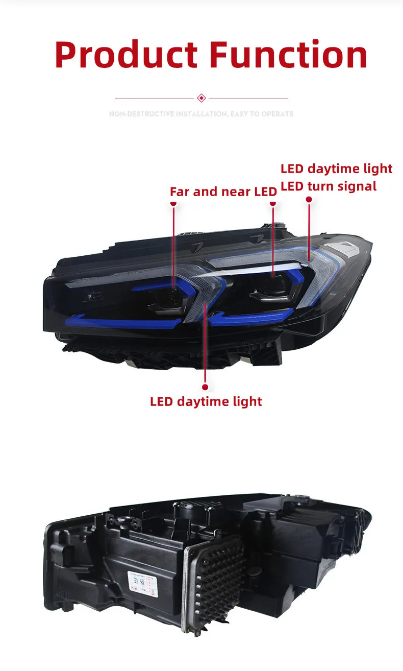 Car Headlight For BMW 3 Series G20/G28 20 20-2024 Upgrade Headlights M3 DRL Head Lamp Front Light Assembly