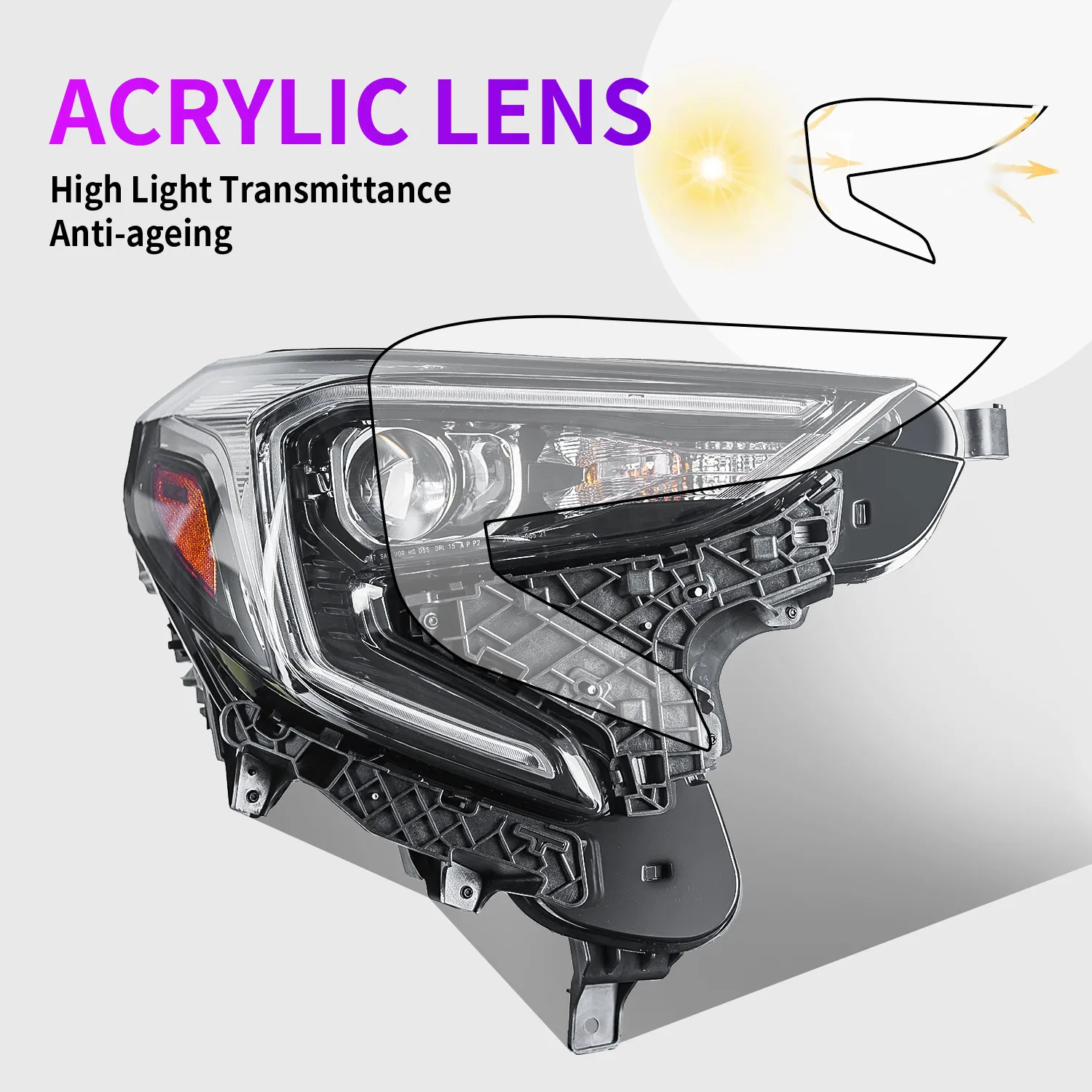 Car Headlights For GMC TERRAIN 20 17-20 22 Orignal Headlights Turn Signal Running Lights Dual Beam Projector