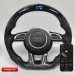 LED Racing Steering Wheel Compatible for Audi SQ5 Real Carbon Fiber - Image 9