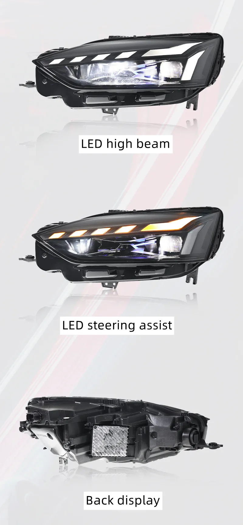 Headlight Assembly For AUDI A5 20 21-2024 LED Daytime Running Light Flowing Light Steering Signal Light
