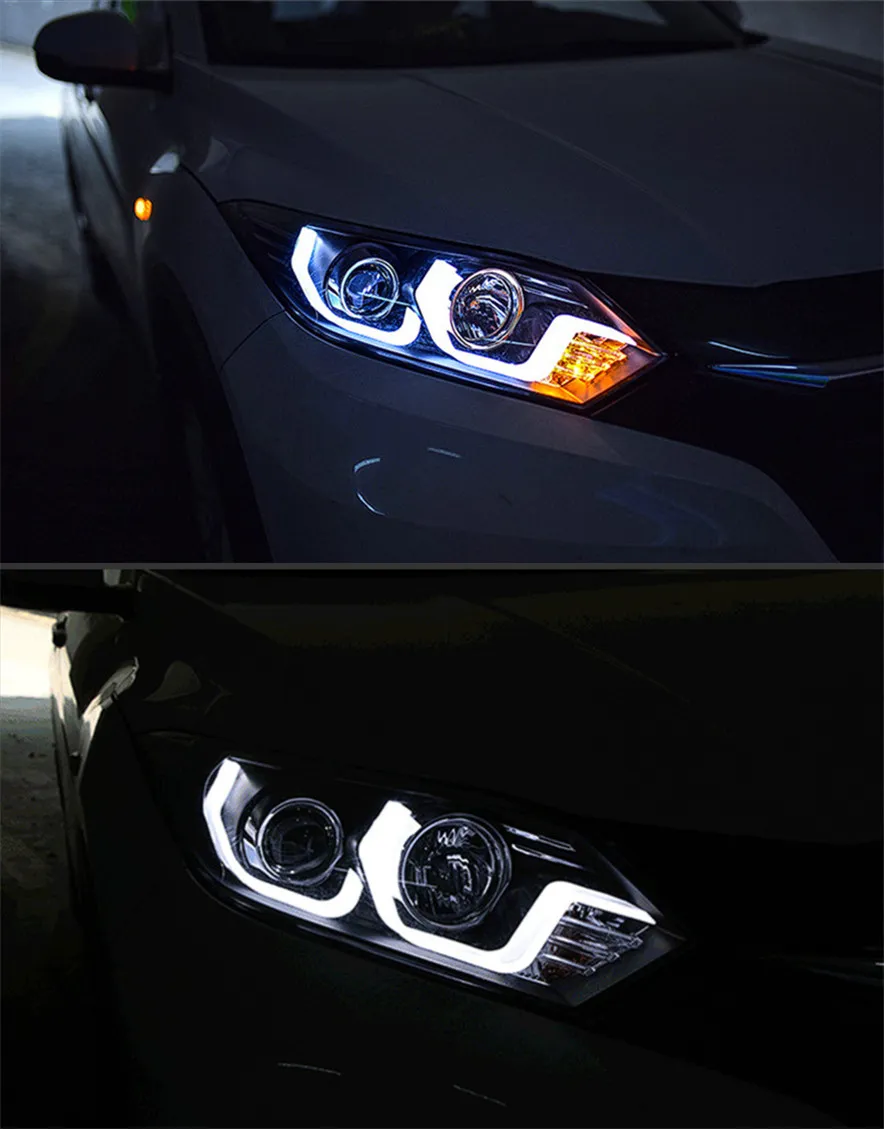 Headlight For Honda HRV Vezel 20 15-20 18 Head Lights Style Replacement DRL Daytime lights Lighthouse Projector Facelift