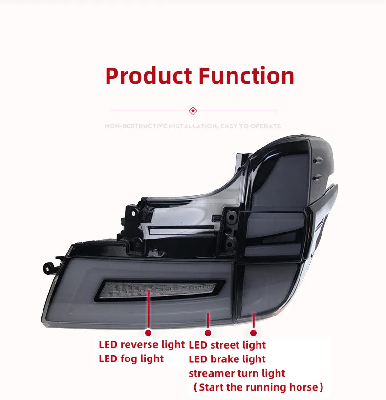 Car Tail Lights Assembly For Toyota Alphard LED Taillights Vellfire 30 series 20 15-20 22 LED Startup Through Taillights