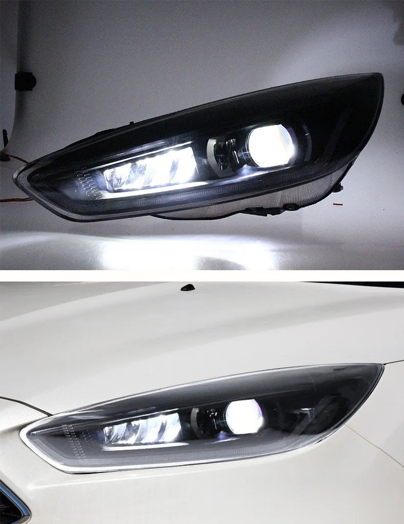 Car Lights Assembly For Ford Focus 20 15-20 17 Full LED Head Lamp With Dynaming Moving Turning Signal Xenon